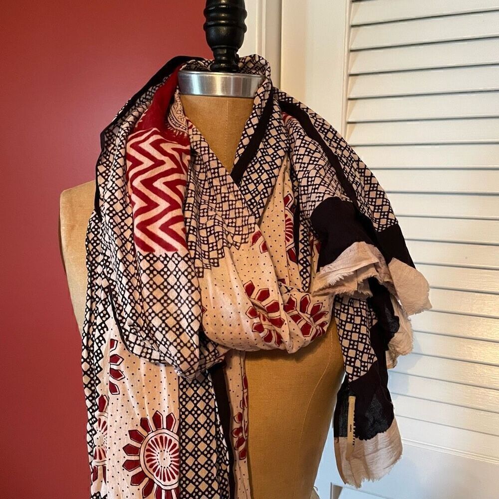 COMMUNITIE | big blanket luxury multicolor patterns scarf wrap